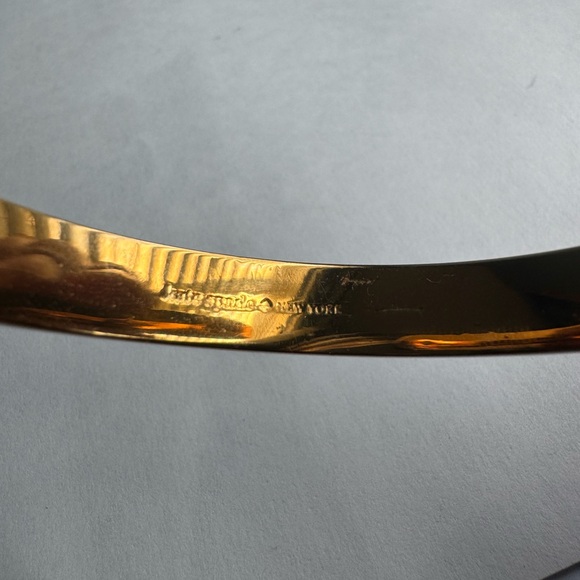 Kate Spade Jet Gold Bangle Bracelet Cuff signed - Picture 3 of 5